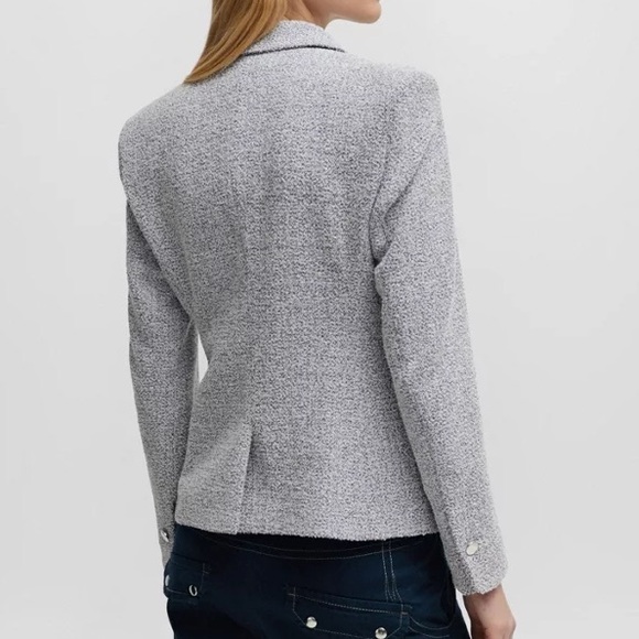 Hugo Boss Jocanah SLIM-FIT DOUBLE-BREASTED JACKET IN HEAVYWEIGHT TWEED - Picture 4 of 11